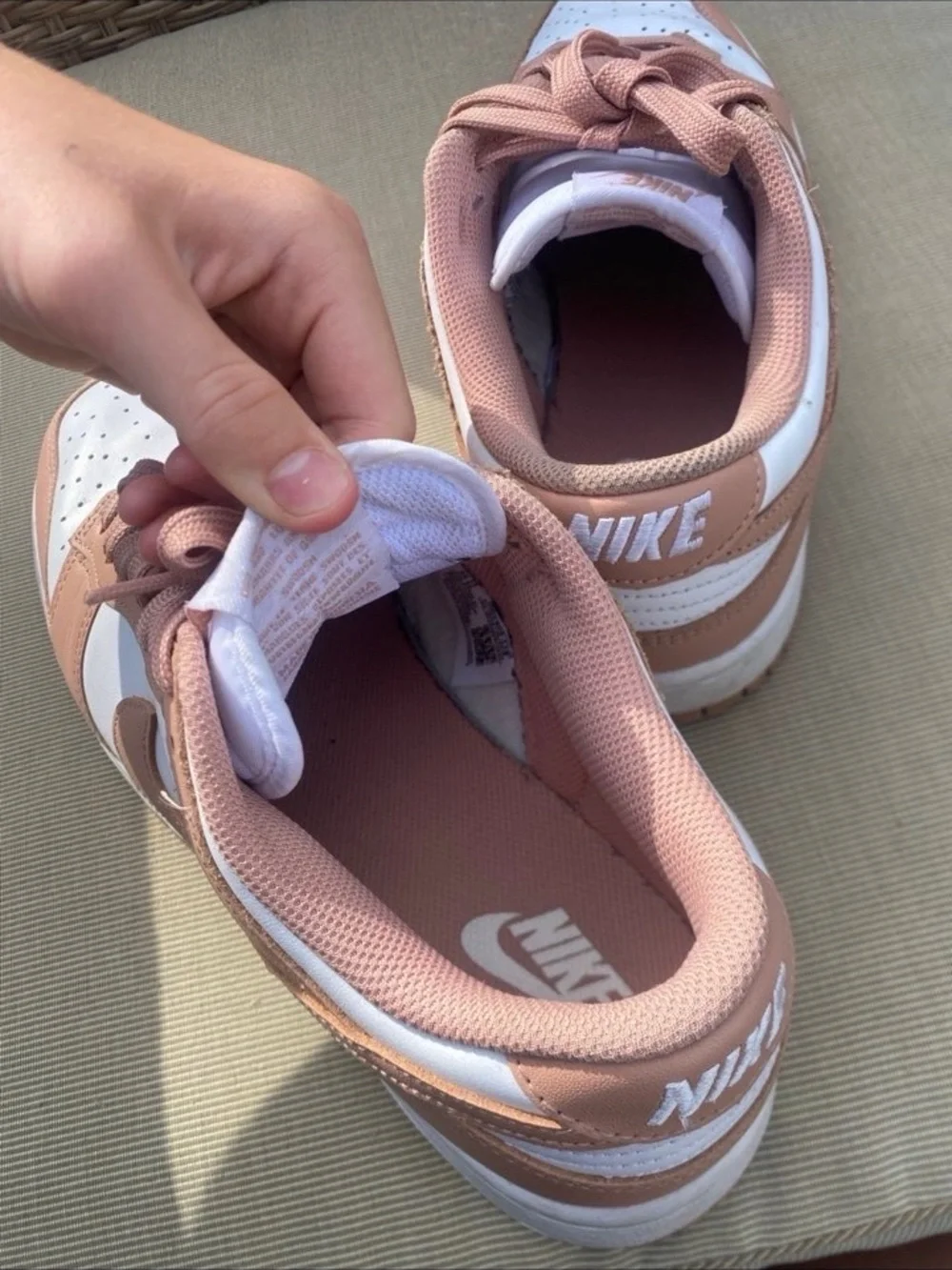Nike Women’s Low-Top Sneakers in Dusty Rose and White